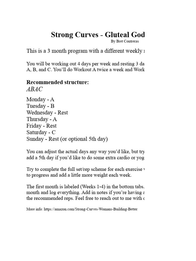 Strong Curves: Gluteal Goddess Program | PDF | Human Anatomy | Athletic ...
