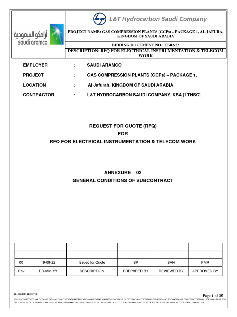 Annexure 2 general conditions of subcontract pdf general