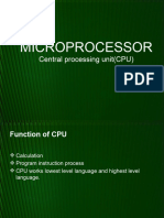 Microprocessor: Central Processing Unit (CPU)