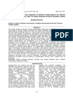 Influential Factors in The Adoption of Modern Contraceptives by Women at The Family Planning Clinic in Hoima Regional Referral Hospital, Hoima District, Uganda