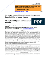 Strategic Leadership and Project Management Sustainability in Enugu, Nigeria