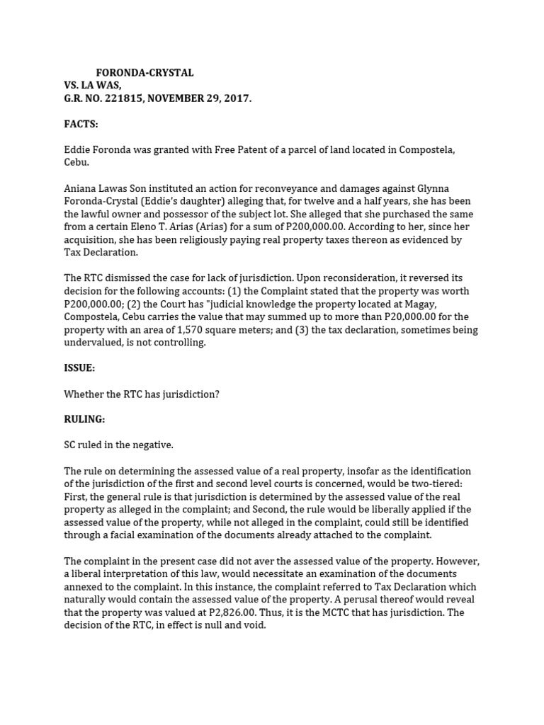 Civ pro 1 case digest pdf complaint foreclosure
