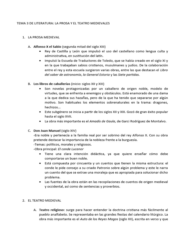 La Prosa Y El Teatro Medievales Pdf