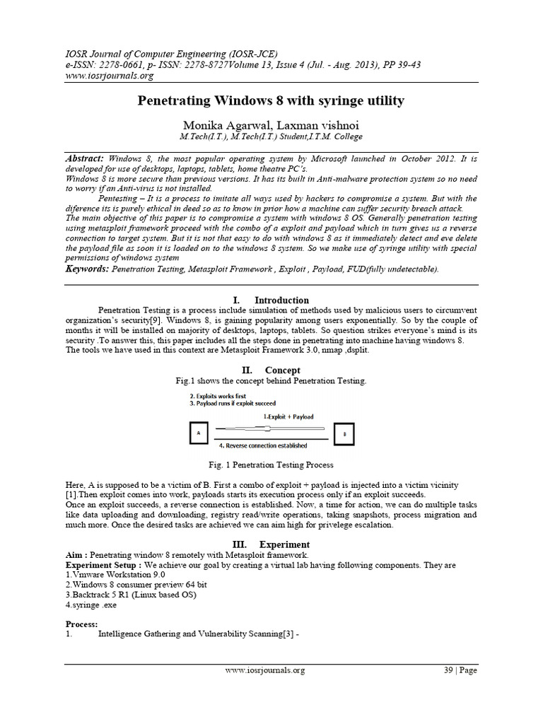 Penetrating Windows 8 With Syringe Utili | PDF | Penetration Test ...