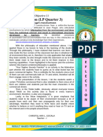 Reflection On LP Quarter 3 and Quarter 4 Objective 13