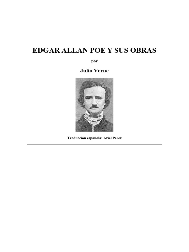 Verne, Jules Edgar Allan Poe y Sus Obras PDF Edgar Allan Poe