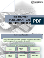 Pertemuan 6 Instrumen Penelitian Validitas Dan Reliabilitas