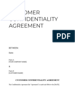 Customer Confidentiality Agreement