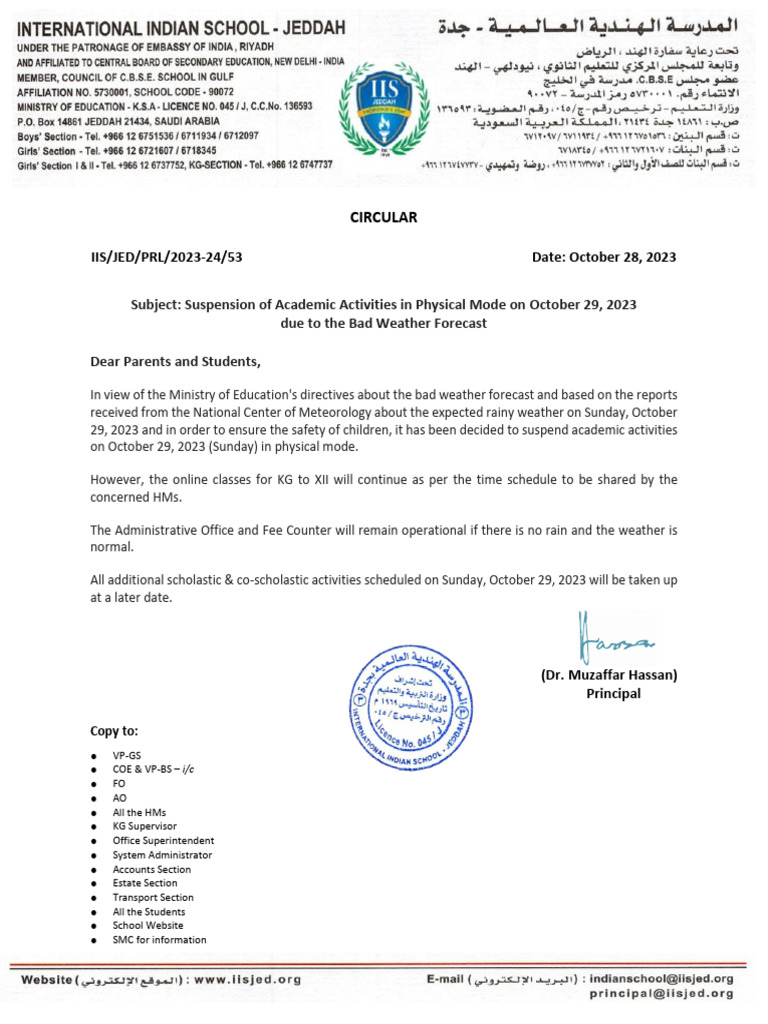 53-Circular-Suspension of Academic Activities in Physical Mode On 29 ...