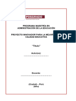 Guia para La Elaboración de Un Proyecto de Innovacion para La Mejora de La Calidad Educativa