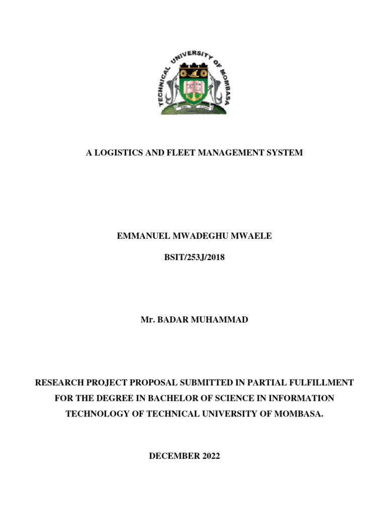 A LOGISTICS AND FLEET MANAGEMENT SYSTEM PDF Software Prototyping