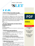 BS First A (Class Room Newsletter)