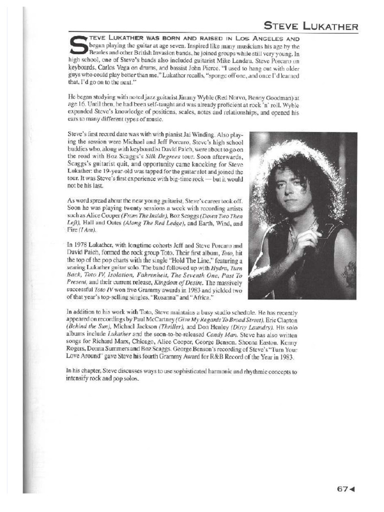 Lesson With The Greats Steve Lukather | PDF