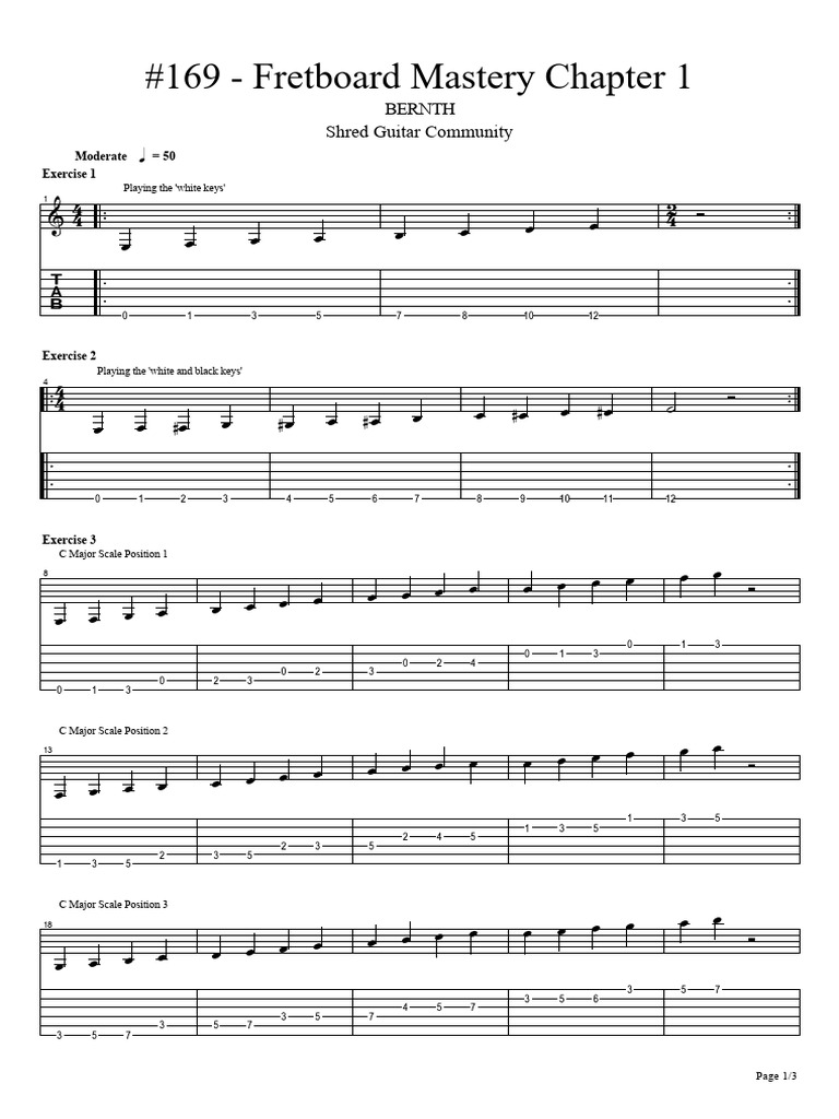 Fretboard Mastery: C Major Scales | PDF | Irish Musical Instruments ...