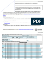 Administration of Medication at School Record Sheet