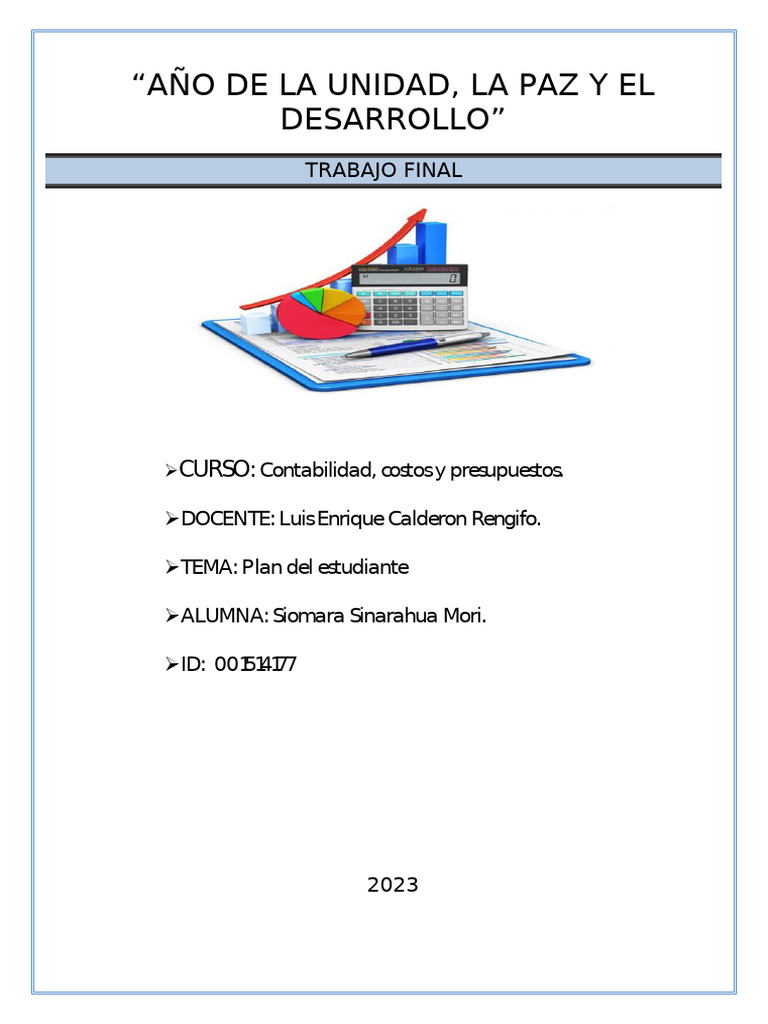 Plan de Trabajo en Contabilidad 2023 | PDF | Contabilidad | Estado ...