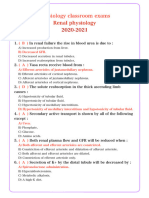 Quiz in Renal Physiology - Mustansyria PDF