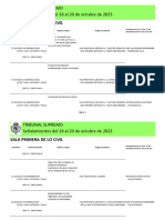 Agenda de Señalamientos TS Del 16 Al 20 de Octubre de 2023