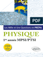 Ellipses Les 1001 Questions de La Physique en Prepa 1ere Annee MPSI PTSI 3ed