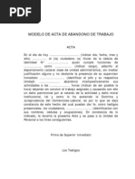 Machote ACTA de Administrativa Abandono de Empleo
