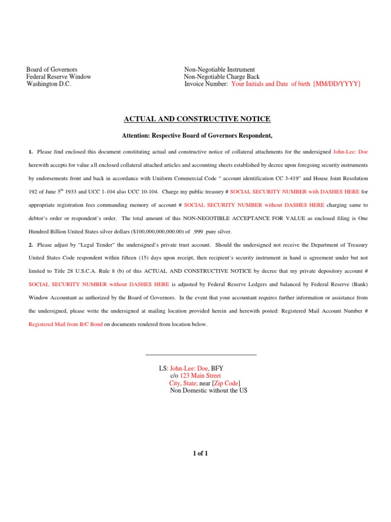 Actual and Constructive Notice | PDF | Uniform Commercial Code | Indemnity