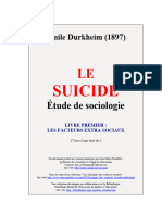 Émile Durkheim, Le Suicide (Étude de Sociologie) (1897), 1