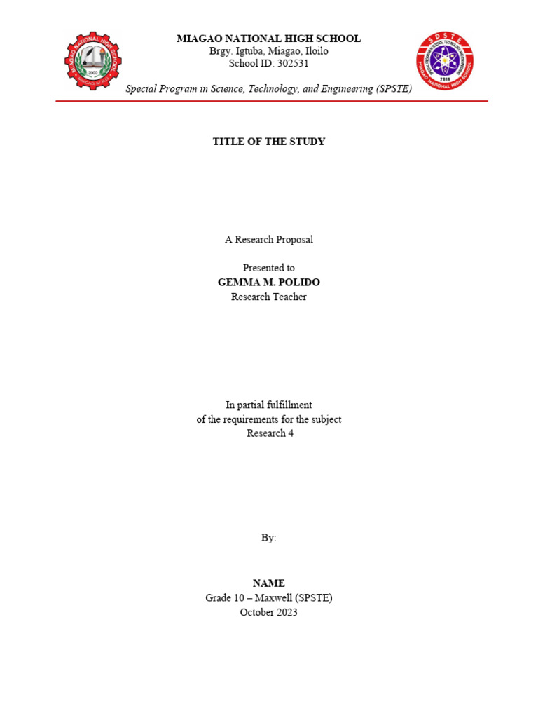 Research Proposal Template | PDF