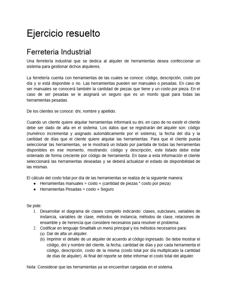 Ejercicio Resuelto 3 Ferreteria Industrial Pdf Ingeniería