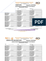 Cédulas de Inscripción Juegos Magisteriales