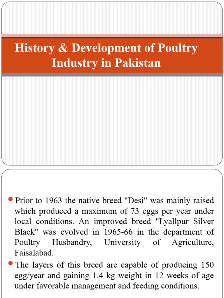 History & Development of Poultry Industry in Pakistan PDF