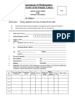 Applicaton Form For Contract Teachers