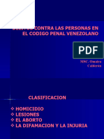 Delito de Homicidio y Lesiones C.P