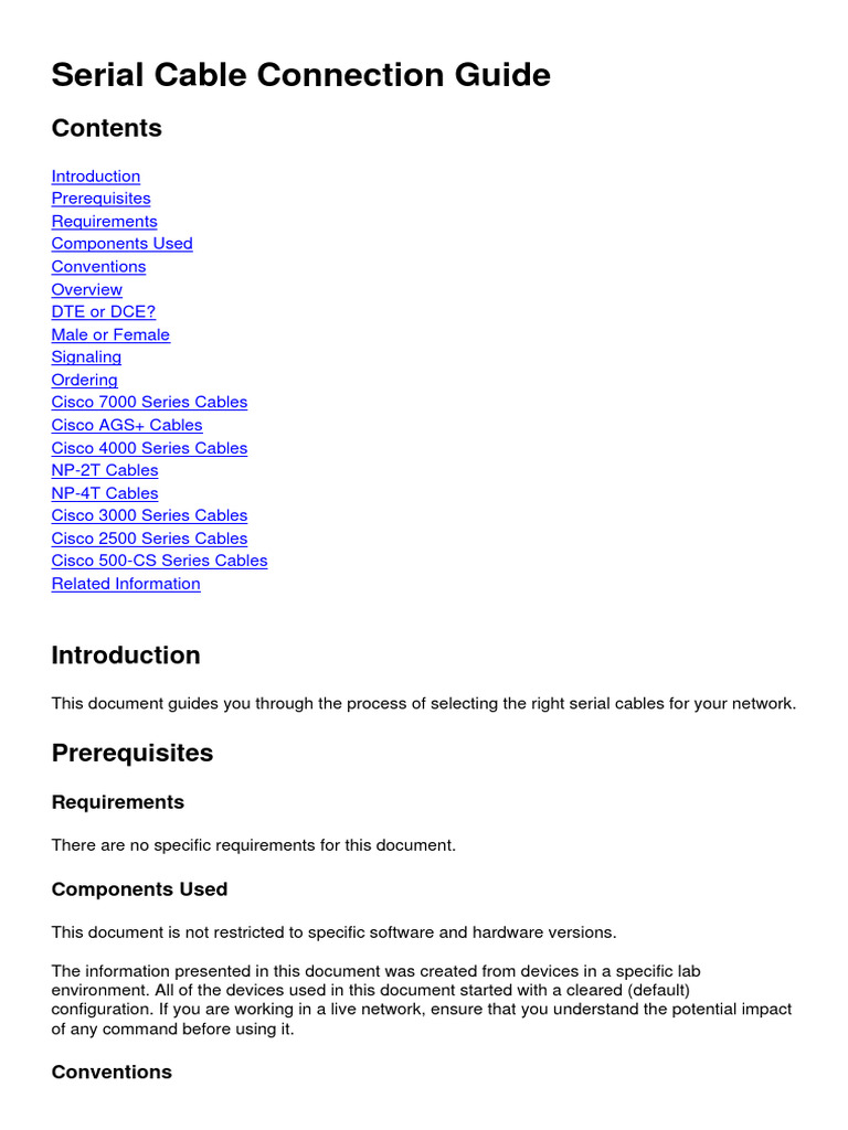 Cisco Serial Cable Connection Guide PDF Computer Science
