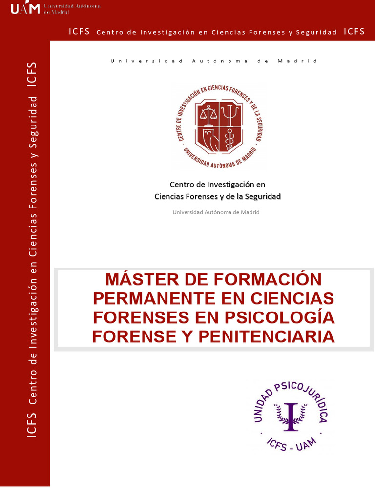 Master De Ciencias Forenses En Psicologia Forense Y Penitenciaria 2023