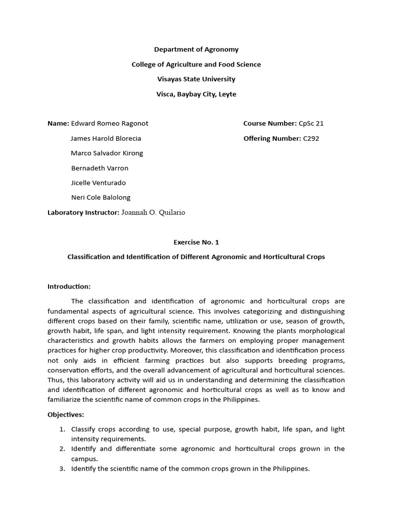 Crop Science PDF Foods Agriculture