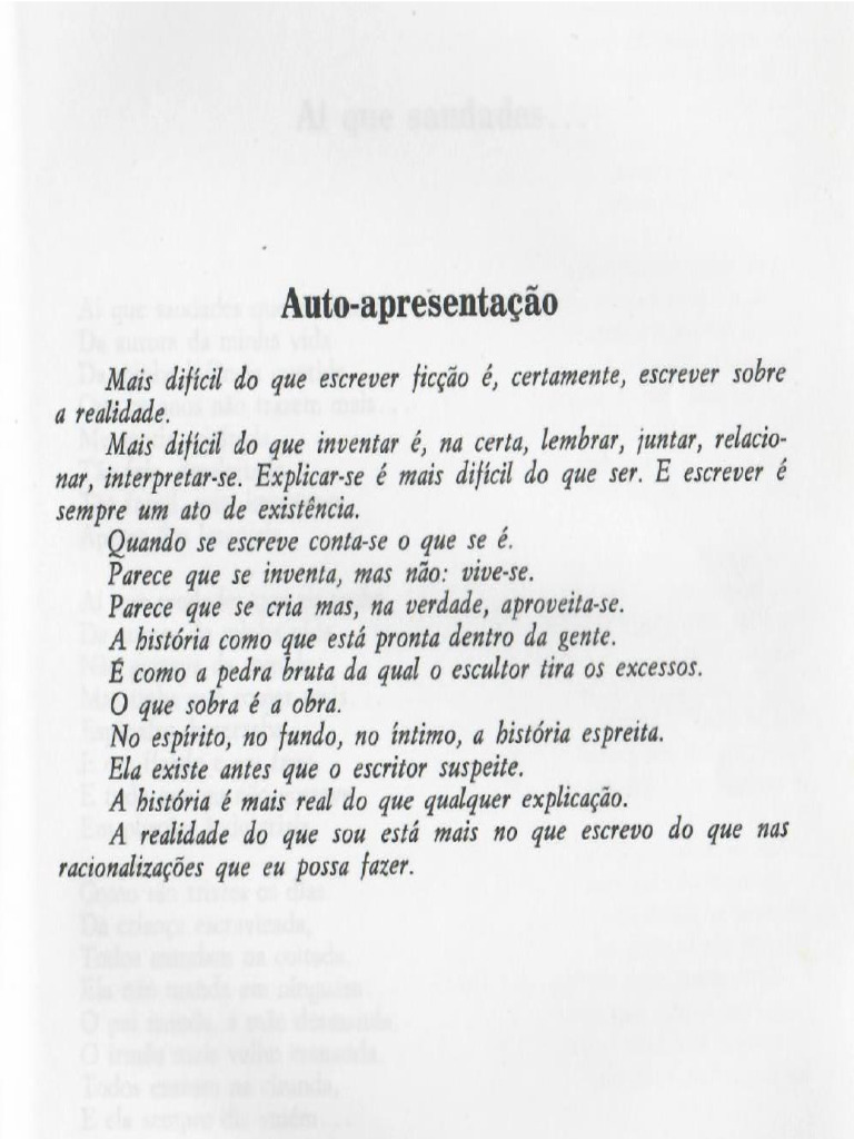 Auto-Apresentação Ruth Rocha | PDF