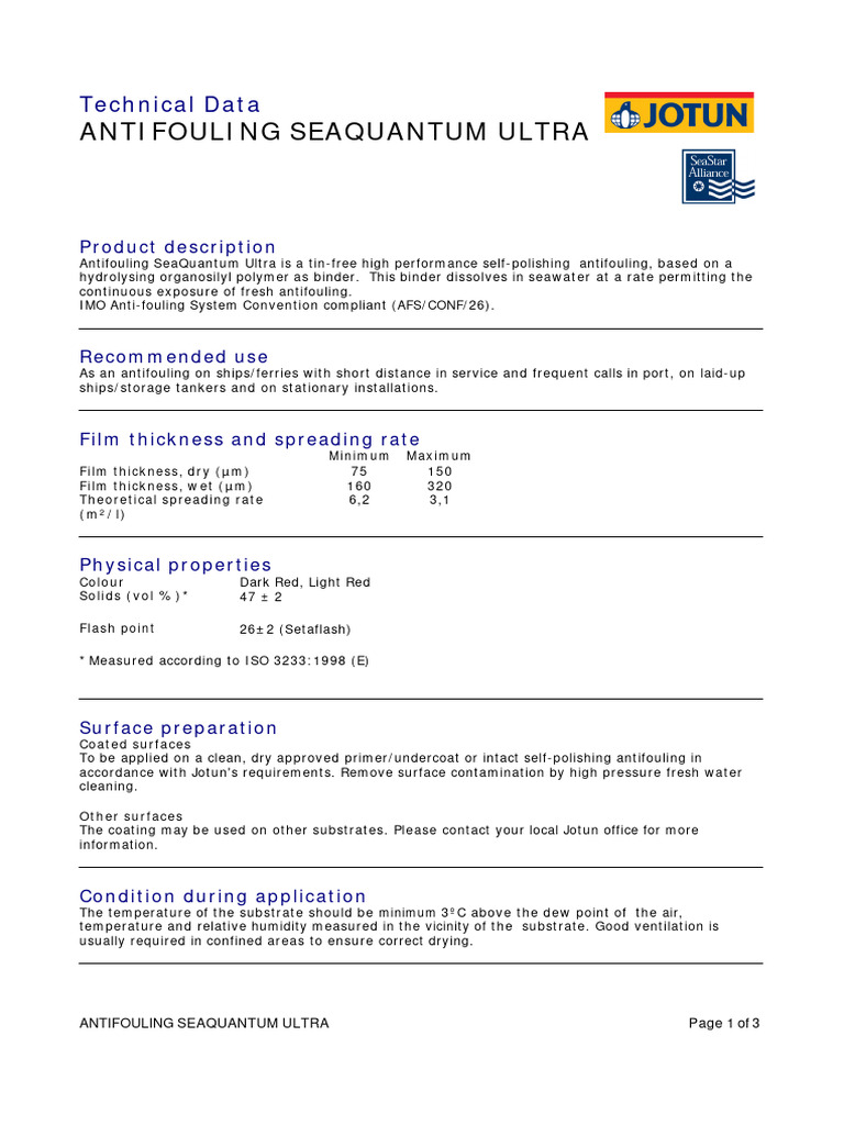 Antifouling Seaquantum Ultra | PDF | Ventilation (Architecture) | Materials