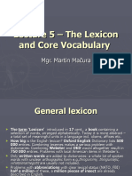 Lecture 5 - Lexicon