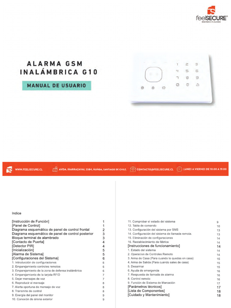 Manual Alarma G10 Premium FS PDF