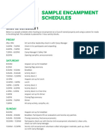 Sample Weekend Encampent Schedules - 1 3