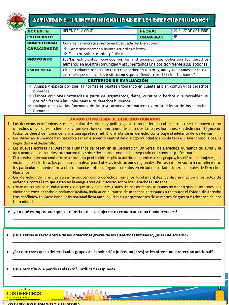 Actividad N°2 de La Unidad 7 DPCC | PDF | Derechos humanos | Violación