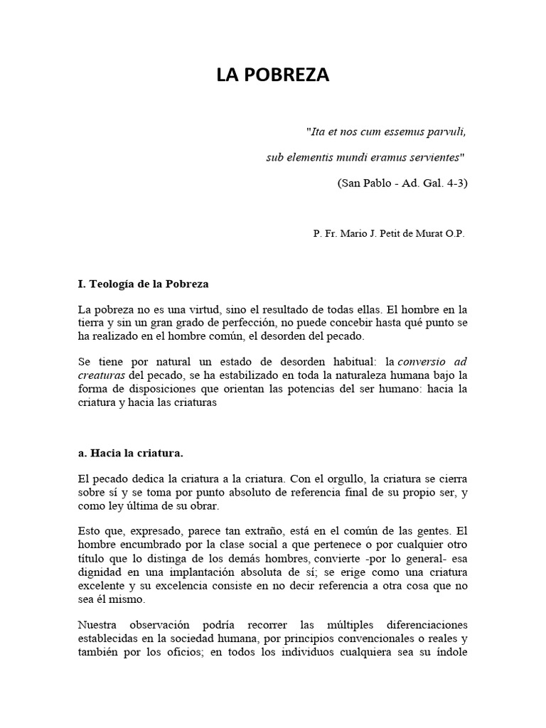 La Pobreza Petit de Murat PDF Gracia divina Amor