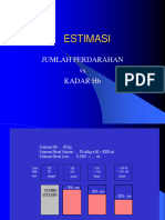 ESTIMASI JUMLAH PERDARAHAN Vs KADAR HB