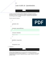 Avaliação on-Line 4 (AOL 4) - Questionário