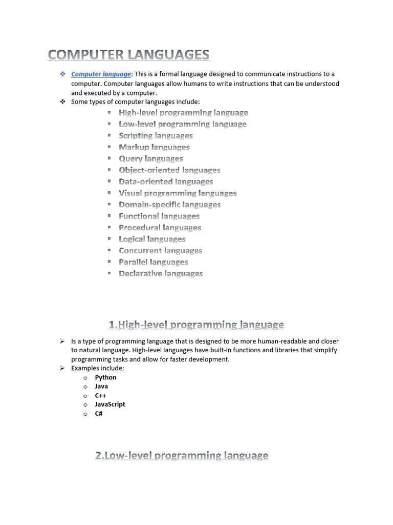 Computer Notes | PDF | Programming Language | Computer Programming