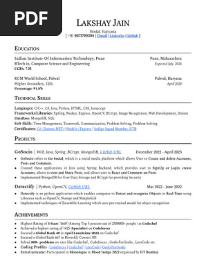 Resume InFormal