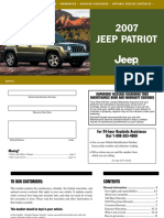 2007 Jeep Patriot Wty Maint Book