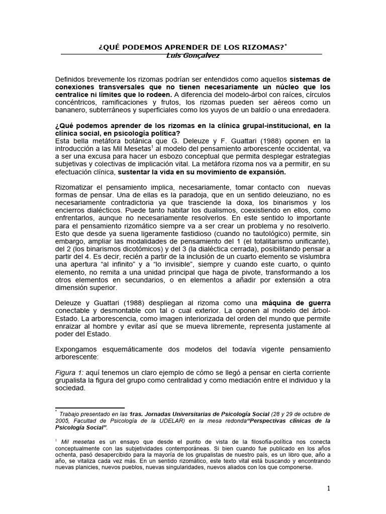 Qué Podemos Aprender de Los Rizomas | PDF | Sicología | Psicología Social