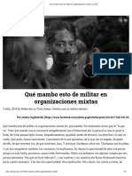 Qué Mambo Esto de Militar en Organizaciones Mixtas - La Tinta