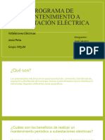 Programa de Mantenimiento A Subestación Eléctrica